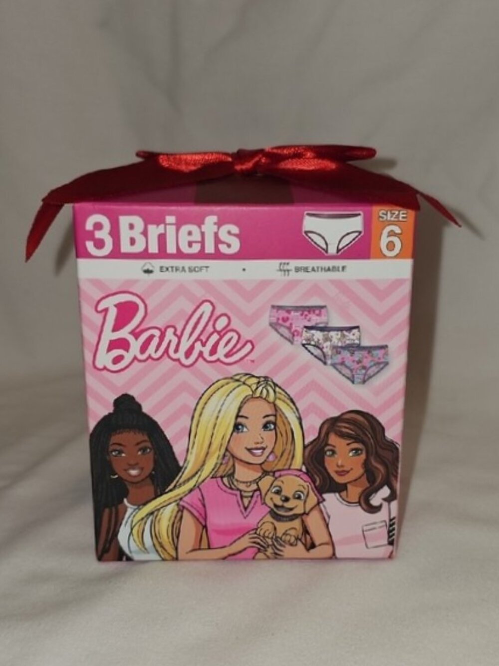 Barbie Girls Size 6 One Box with 3 Briefs Underwear Panty New